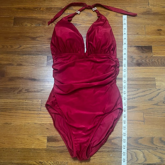 Vix Paula Hermanny Solid Red One Piece Swimsuit Size L - Picture 5 of 8